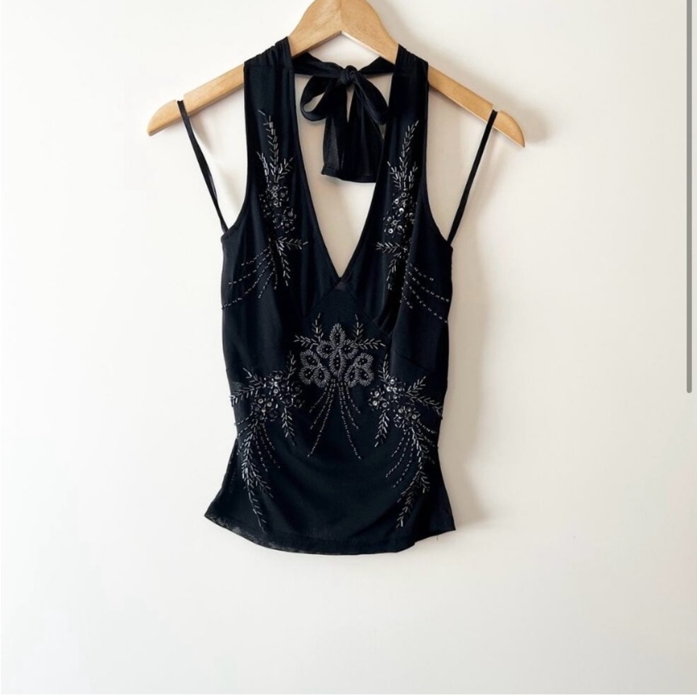 Y2k Vintage Wet Seal Beaded Halter Top Small